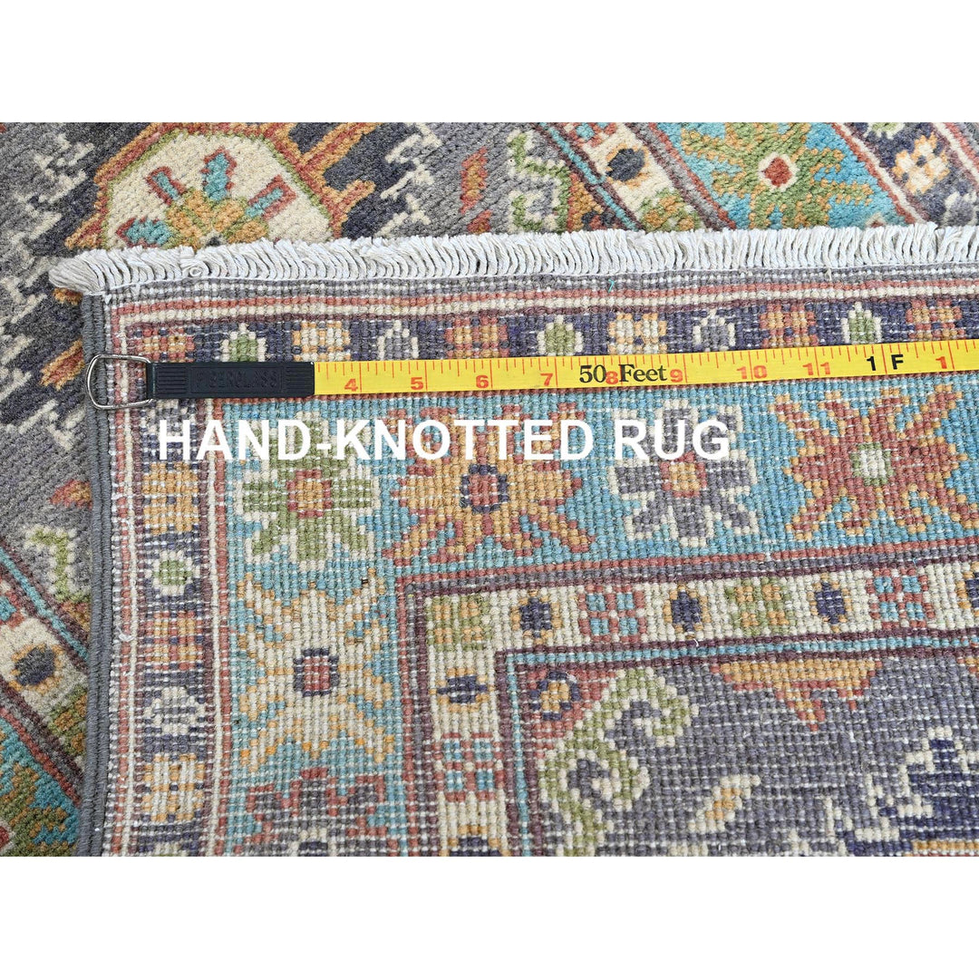 1'10" x 5'9" New Hand Knotted Grey Wool Runner Oriental Rug - MOA102491