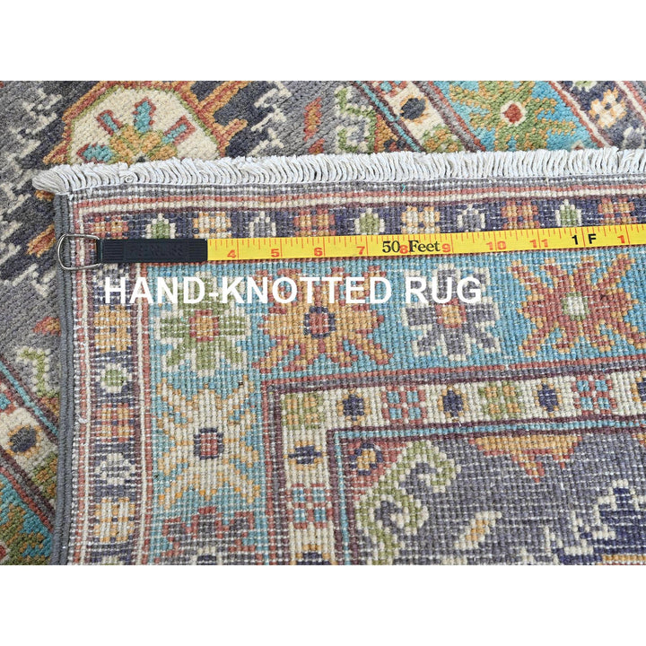 1'10" x 5'9" New Hand Knotted Grey Wool Runner Oriental Rug - MOA102491