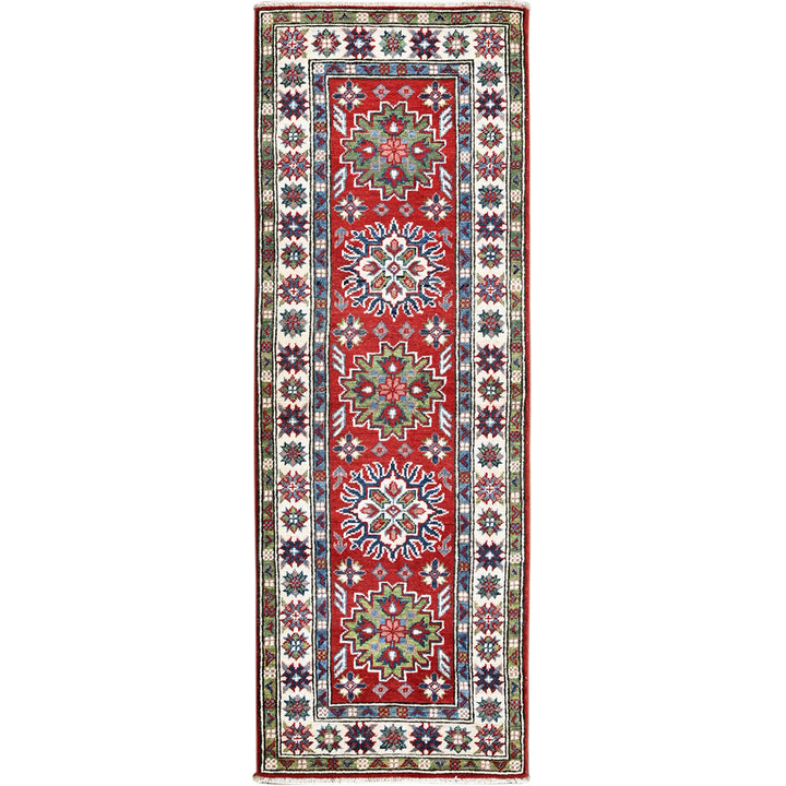 2'1" x 6'0" New Hand Knotted Red Wool Runner Oriental Rug - MOA102494