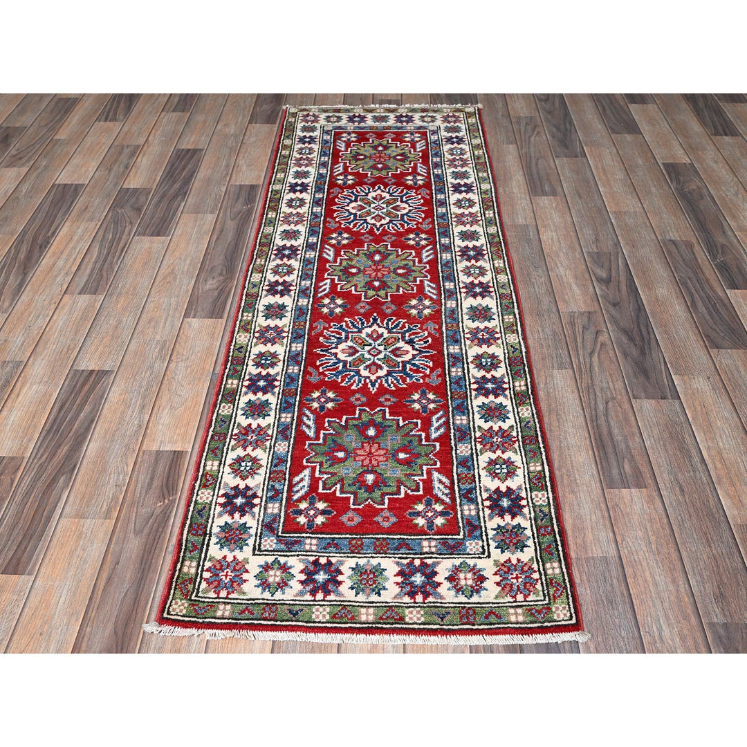 2'1" x 6'0" New Hand Knotted Red Wool Runner Oriental Rug - MOA102494