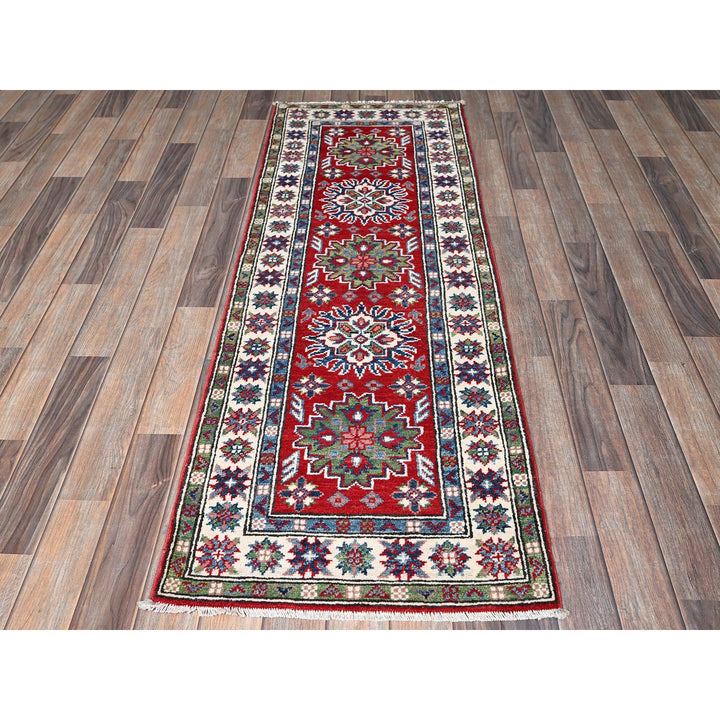 2'1" x 6'0" New Hand Knotted Red Wool Runner Oriental Rug - MOA102494