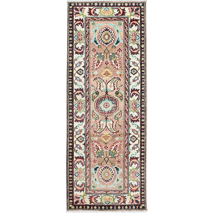 2'2" x 5'10" New Hand Knotted Brown Wool Runner Oriental Rug - MOA102495