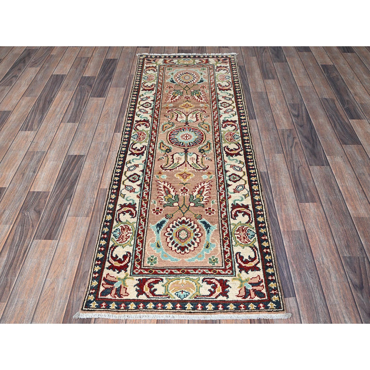 2'2" x 5'10" New Hand Knotted Brown Wool Runner Oriental Rug - MOA102495