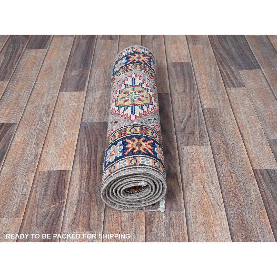1'11" x 5'9" New Hand Knotted Brown Wool Runner Oriental Rug - MOA102497