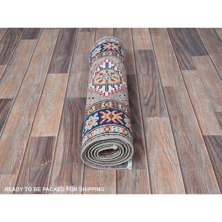 1'11" x 5'9" New Hand Knotted Brown Wool Runner Oriental Rug - MOA102497