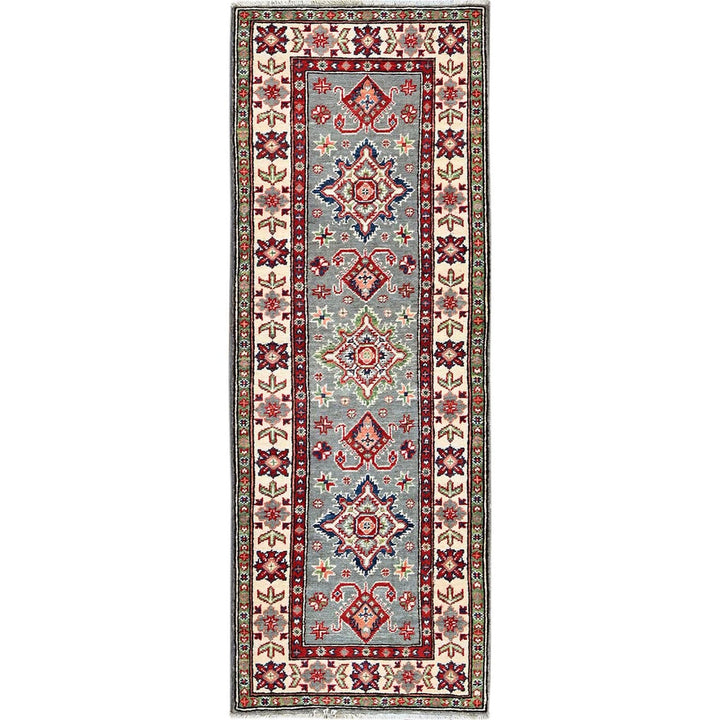 2'2" x 5'11" New Hand Knotted Grey Wool Runner Oriental Rug - MOA102498