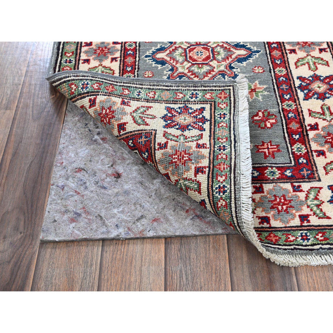 2'2" x 5'11" New Hand Knotted Grey Wool Runner Oriental Rug - MOA102498