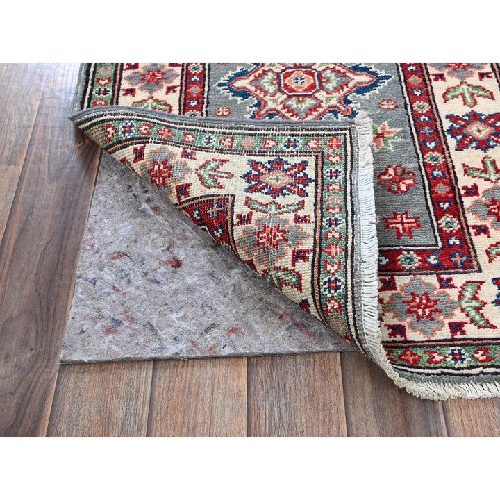2'2" x 5'11" New Hand Knotted Grey Wool Runner Oriental Rug - MOA102498