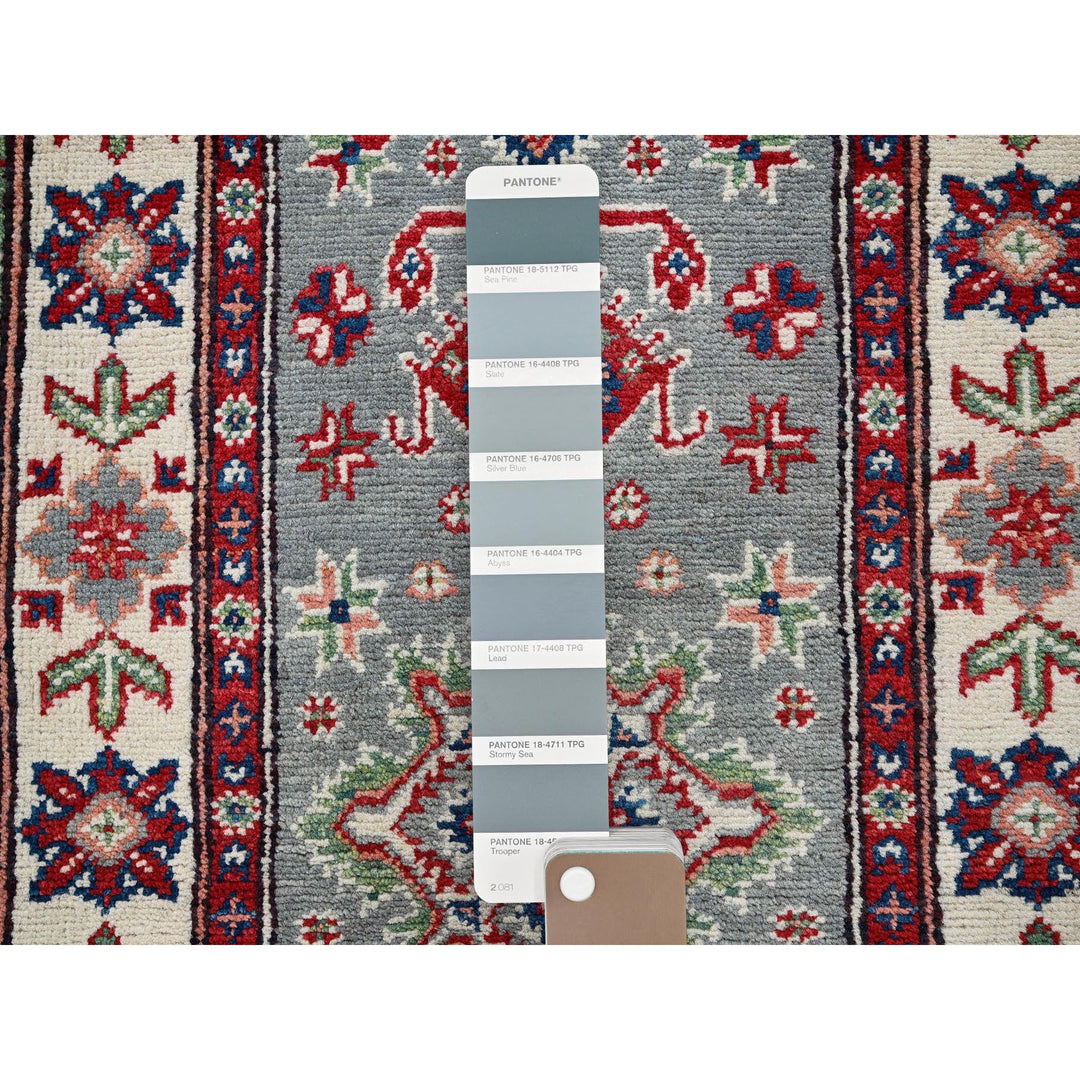 2'2" x 5'11" New Hand Knotted Grey Wool Runner Oriental Rug - MOA102498