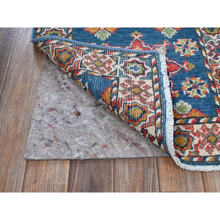 1'11" x 5'9" New Hand Knotted Blue Wool Runner Oriental Rug - MOA102499