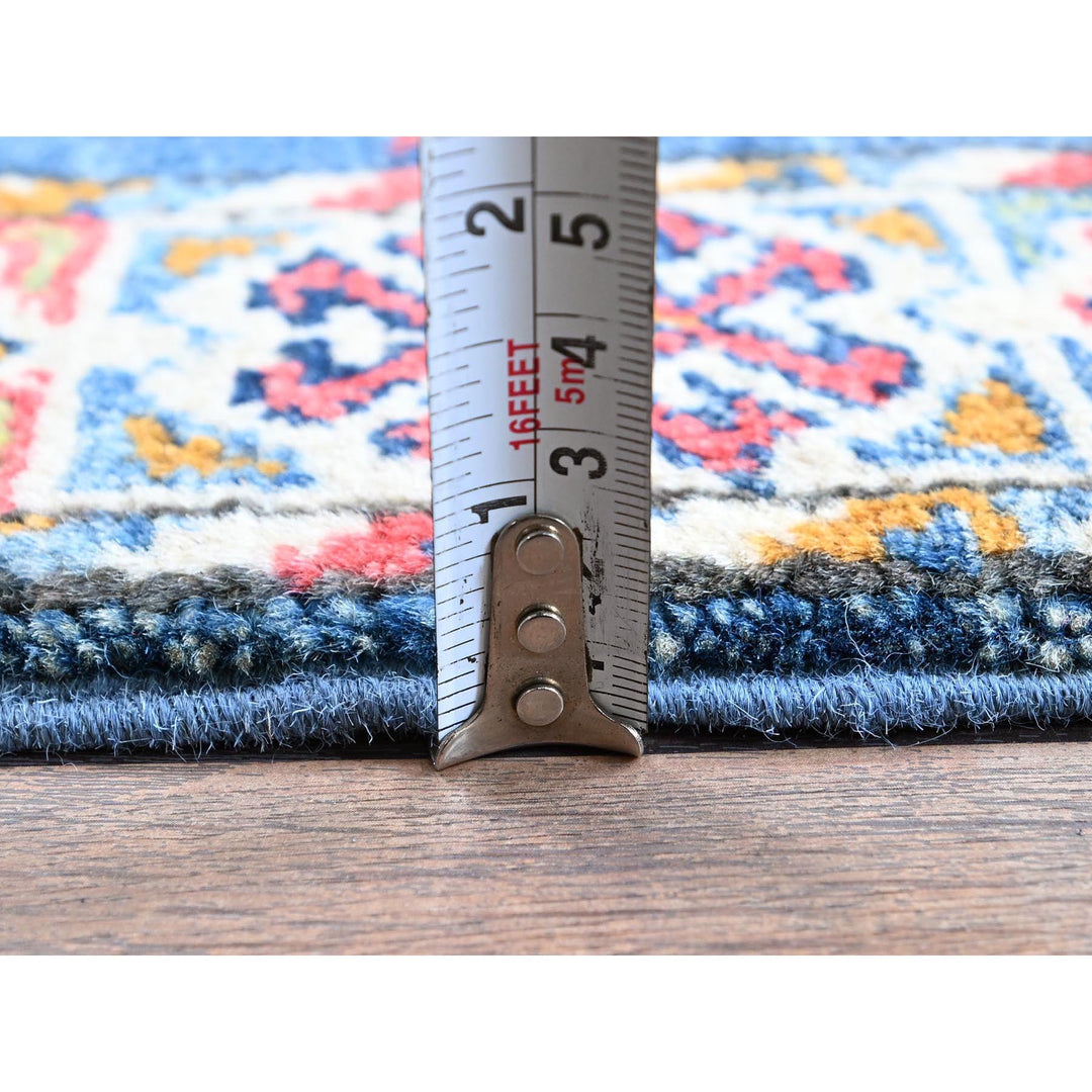 1'11" x 5'9" New Hand Knotted Blue Wool Runner Oriental Rug - MOA102499