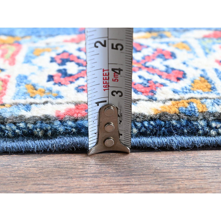 1'11" x 5'9" New Hand Knotted Blue Wool Runner Oriental Rug - MOA102499