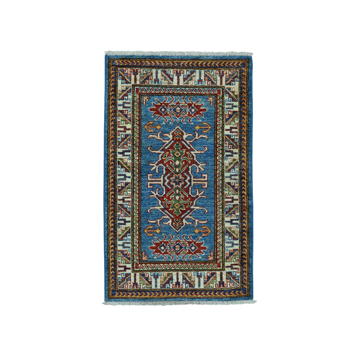 2'0" x 3'2" New Hand Knotted Blue Wool Rectangle Oriental Rug - MOA10250046