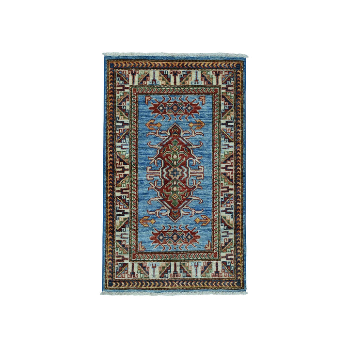 2'1" x 3'0" New Hand Knotted Blue Cotton Rectangle Oriental Rug - MOA10250075