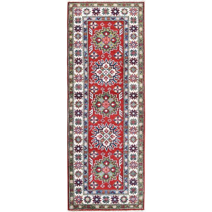 2'1" x 6'0" New Hand Knotted Red Wool Runner Oriental Rug - MOA102500