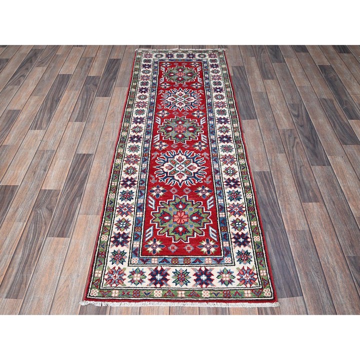 2'1" x 6'0" New Hand Knotted Red Wool Runner Oriental Rug - MOA102500