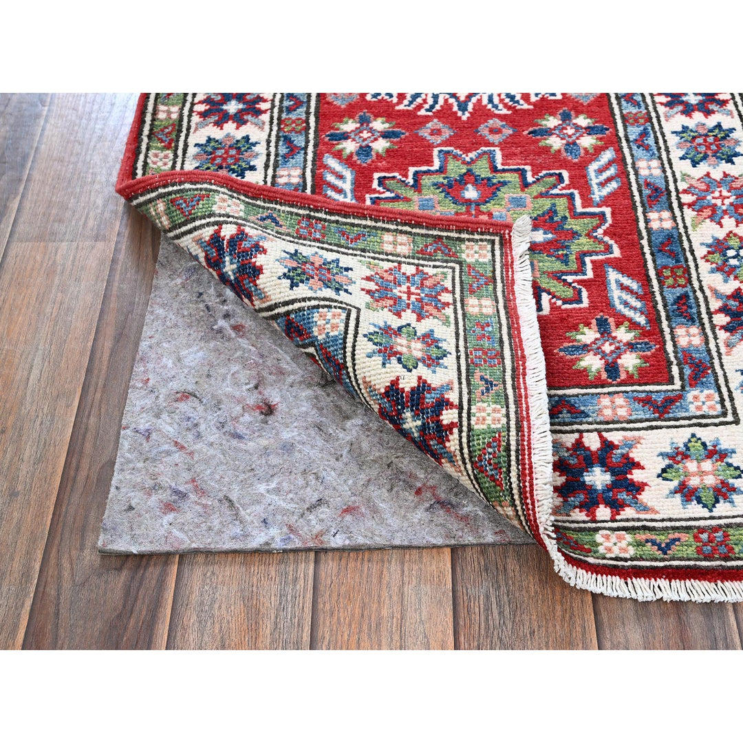 2'1" x 6'0" New Hand Knotted Red Wool Runner Oriental Rug - MOA102500