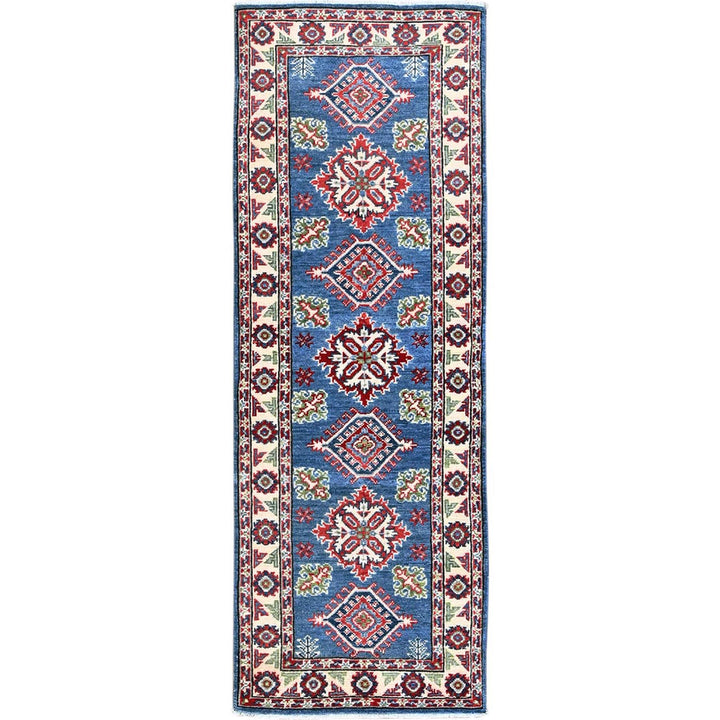 2'1" x 5'10" New Hand Knotted Blue Wool Runner Oriental Rug - MOA102501