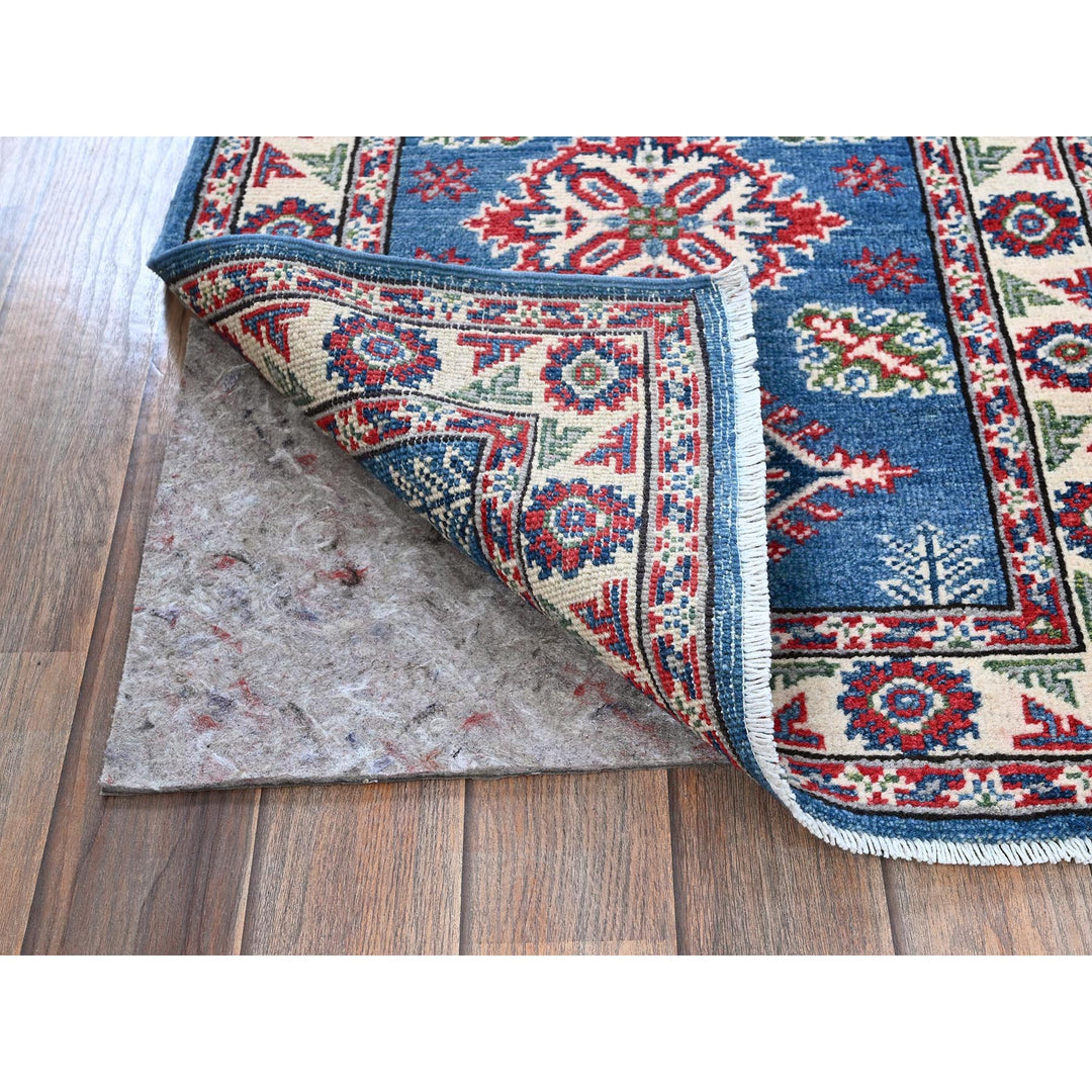 2'1" x 5'10" New Hand Knotted Blue Wool Runner Oriental Rug - MOA102501