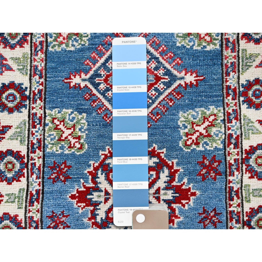 2'1" x 5'10" New Hand Knotted Blue Wool Runner Oriental Rug - MOA102501