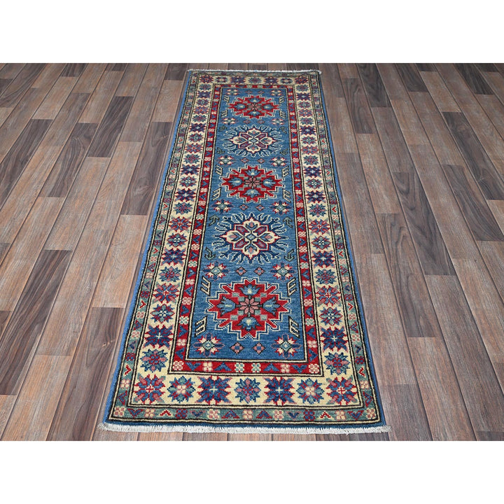 2'0" x 5'10" New Hand Knotted Blue Wool Runner Oriental Rug - MOA102502