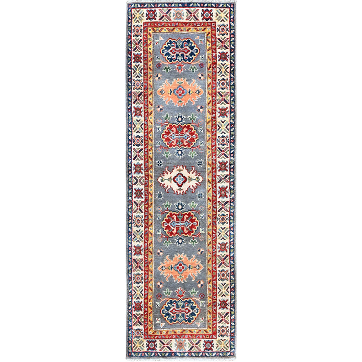 2'0" x 6'6" New Hand Knotted Grey Wool Runner Oriental Rug - MOA102503