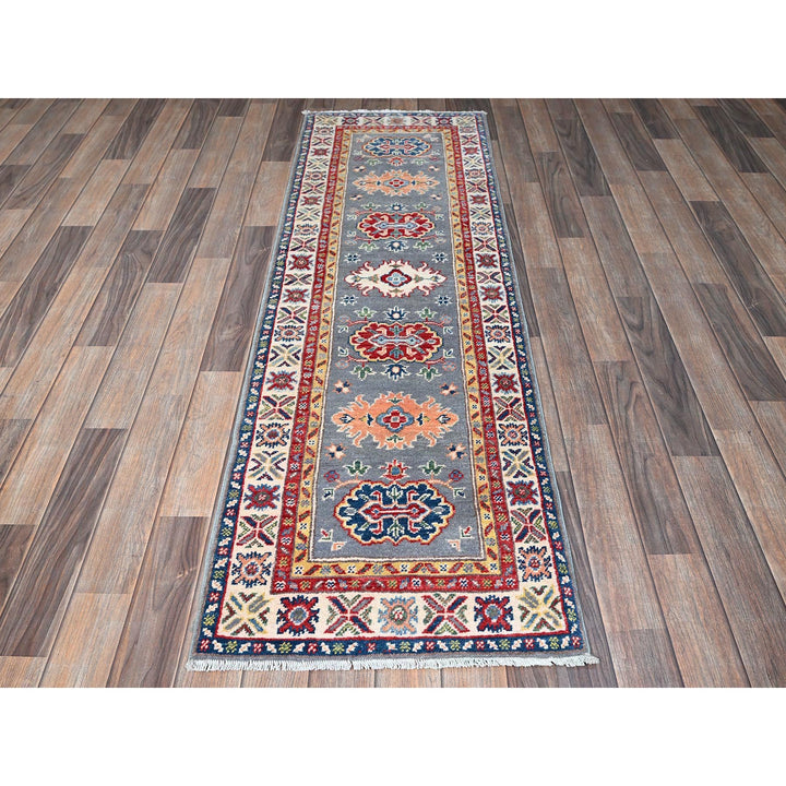2'0" x 6'6" New Hand Knotted Grey Wool Runner Oriental Rug - MOA102503