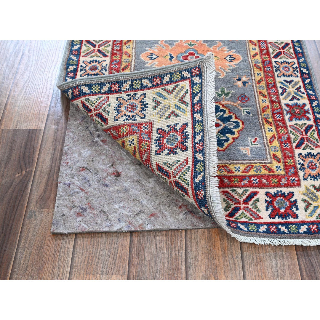 2'0" x 6'6" New Hand Knotted Grey Wool Runner Oriental Rug - MOA102503