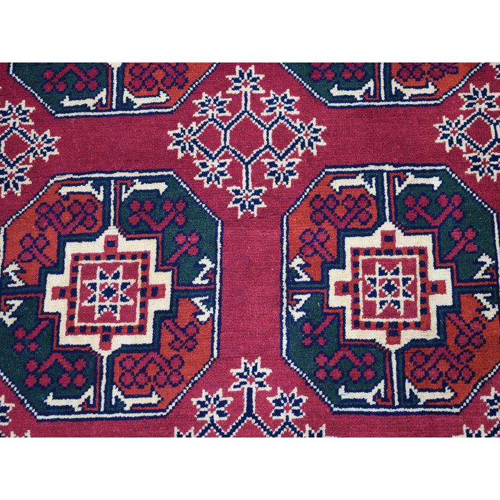 3'3" x 5'3" New Hand Knotted Red Wool Rectangle Oriental Rug - MOA10250440