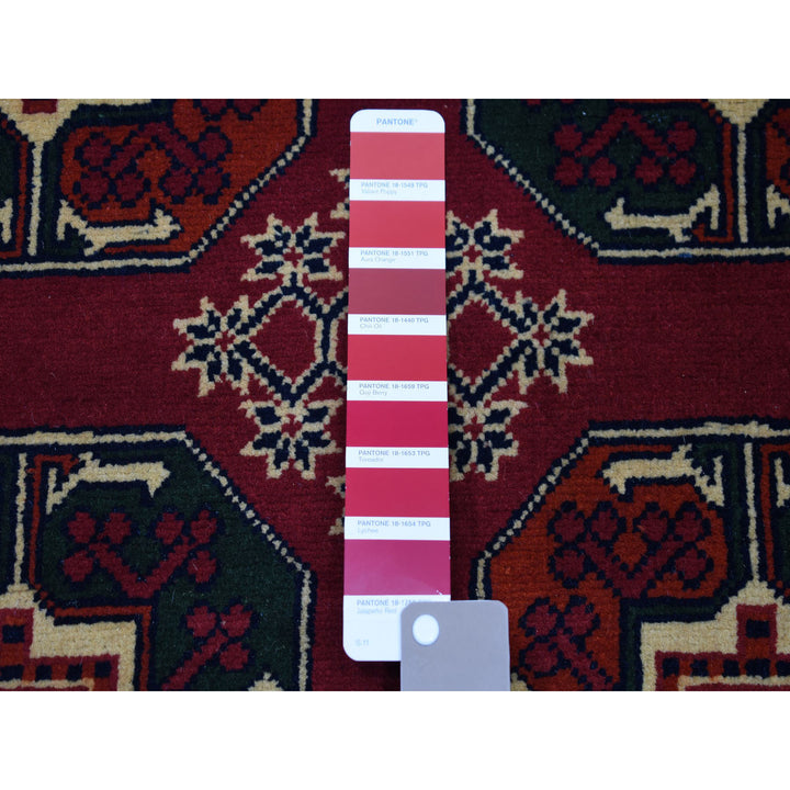 3'3" x 5'3" New Hand Knotted Red Wool Rectangle Oriental Rug - MOA10250440