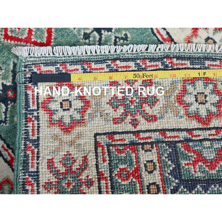 1'11" x 5'10" New Hand Knotted Green Wool Runner Oriental Rug - MOA102504