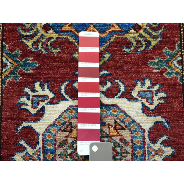 2'8" x 19'5" New Hand Knotted Red Wool Runner Oriental Rug - MOA10250575