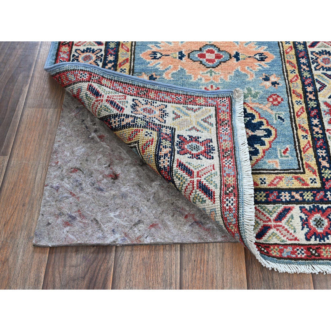 2'1" x 5'10" New Hand Knotted Blue Wool Runner Oriental Rug - MOA102505