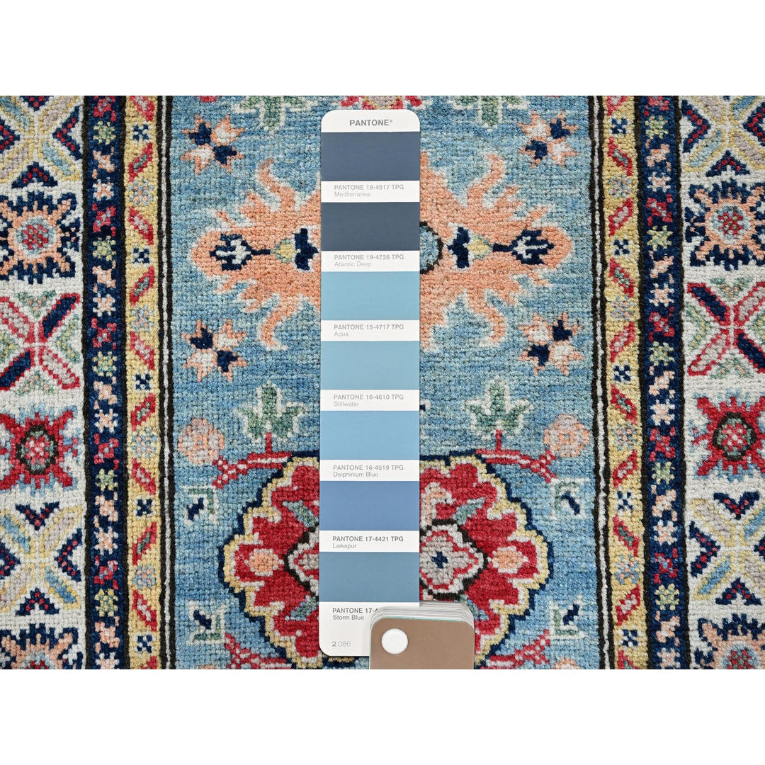2'1" x 5'10" New Hand Knotted Blue Wool Runner Oriental Rug - MOA102505