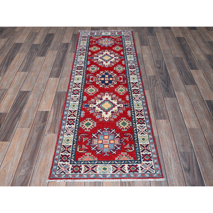 2'0" x 5'9" New Hand Knotted Red Wool Runner Oriental Rug - MOA102506