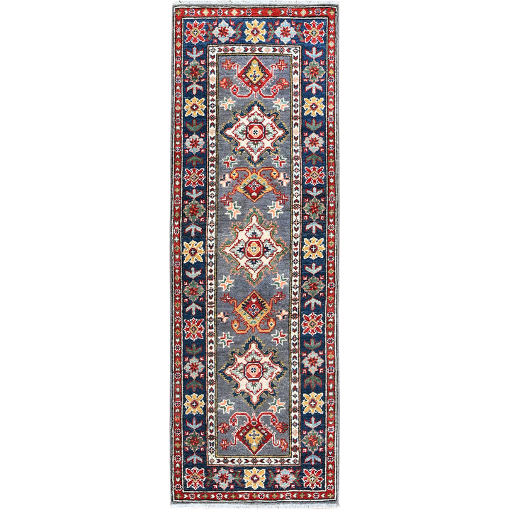 1'11" x 5'11" New Hand Knotted Grey Wool Runner Oriental Rug - MOA102507