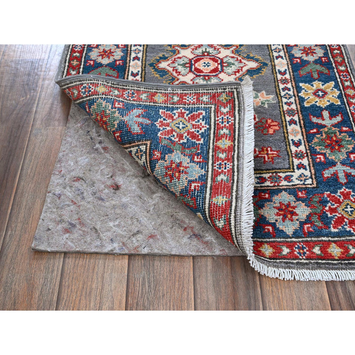 1'11" x 5'11" New Hand Knotted Grey Wool Runner Oriental Rug - MOA102507