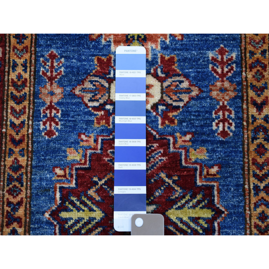 2'9" x 4'2" New Hand Knotted Blue Wool Rectangle Oriental Rug - MOA10250891