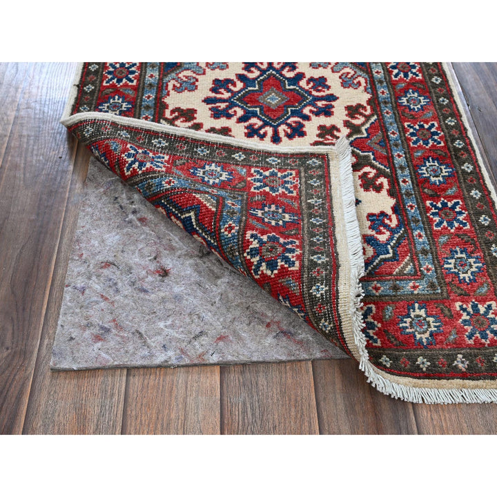 1'10" x 6'0" New Hand Knotted Ivory Wool Runner Oriental Rug - MOA102508