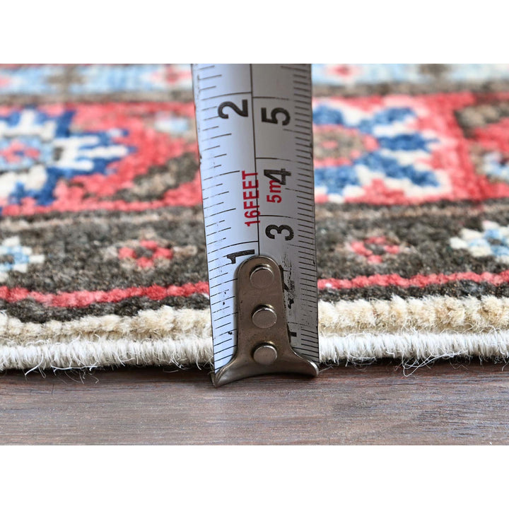 1'10" x 6'0" New Hand Knotted Ivory Wool Runner Oriental Rug - MOA102508