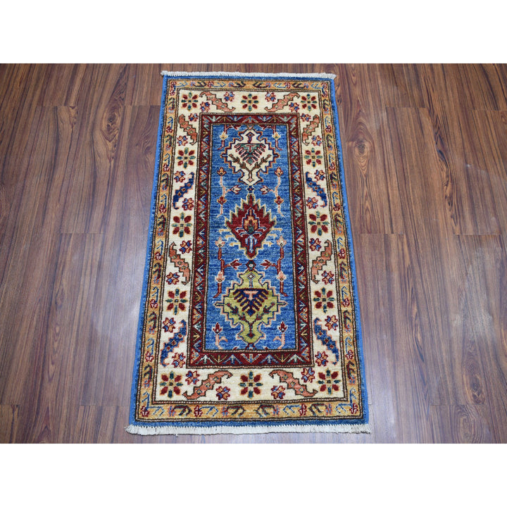 2'0" x 3'6" New Hand Knotted Blue Wool Rectangle Oriental Rug - MOA10250913