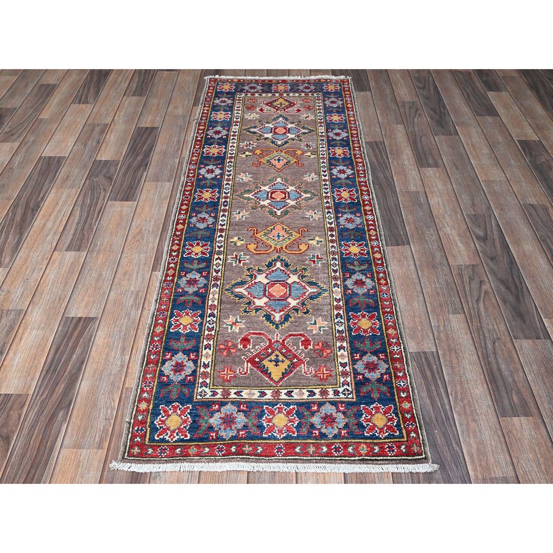 2'1" x 5'11" New Hand Knotted Brown Wool Runner Oriental Rug - MOA102509