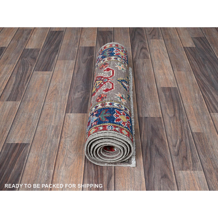 2'1" x 5'11" New Hand Knotted Brown Wool Runner Oriental Rug - MOA102509