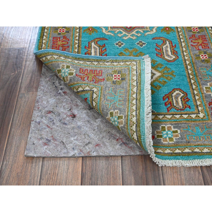 2'1" x 5'9" New Hand Knotted Blue Wool Runner Oriental Rug - MOA102510