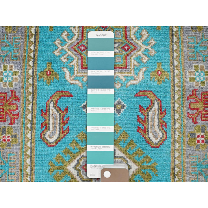 2'1" x 5'9" New Hand Knotted Blue Wool Runner Oriental Rug - MOA102510