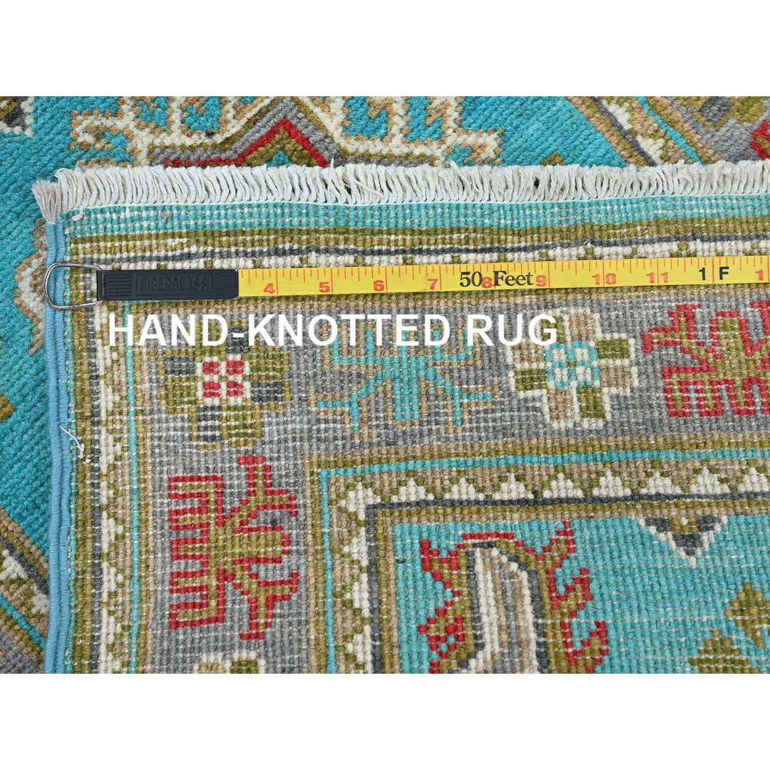 2'1" x 5'9" New Hand Knotted Blue Wool Runner Oriental Rug - MOA102510