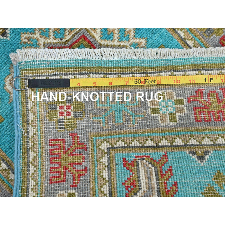 2'1" x 5'9" New Hand Knotted Blue Wool Runner Oriental Rug - MOA102510