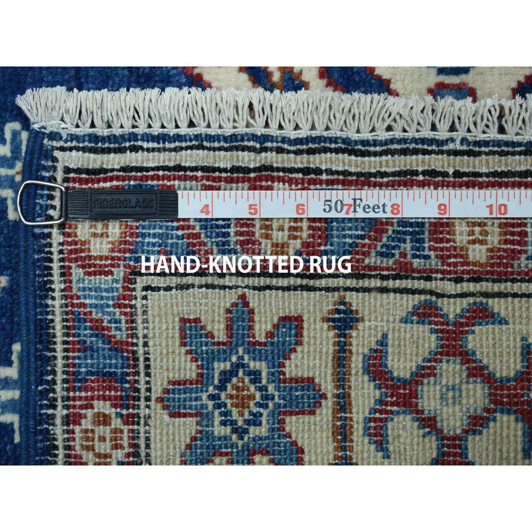 4'1" x 5'10" New Hand Knotted Blue Wool Rectangle Oriental Rug - MOA10251133