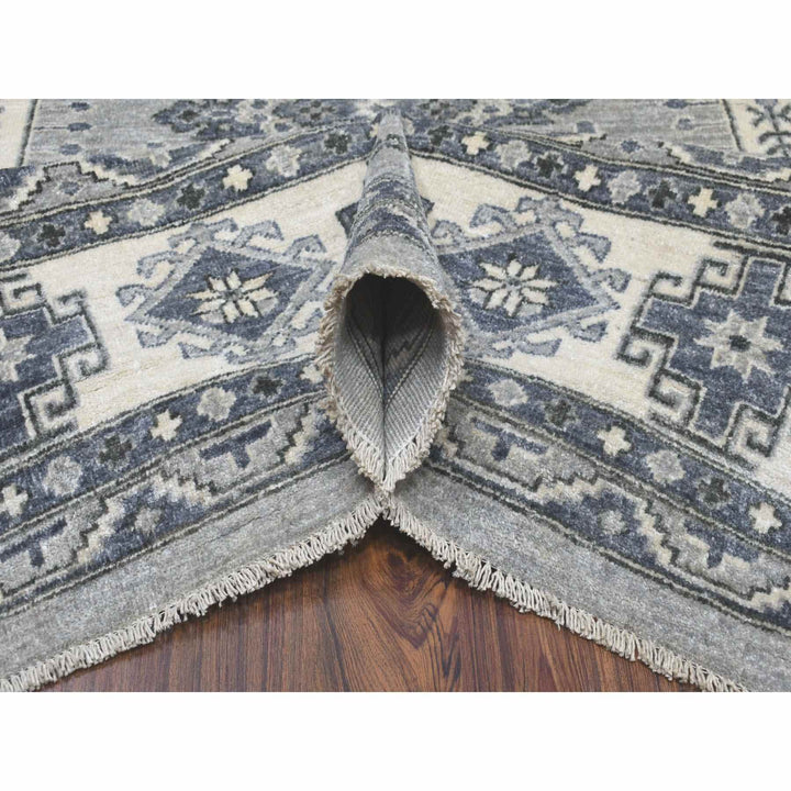 8'0" x 10'0" New Hand Knotted Grey Wool Rectangle Oriental Rug - MOA10251220