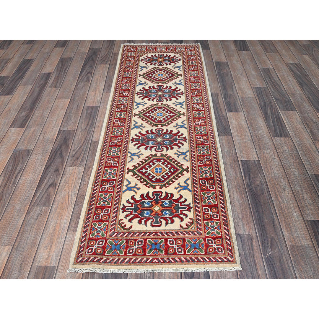 2'0" x 5'10" New Hand Knotted Ivory Wool Runner Oriental Rug - MOA102512